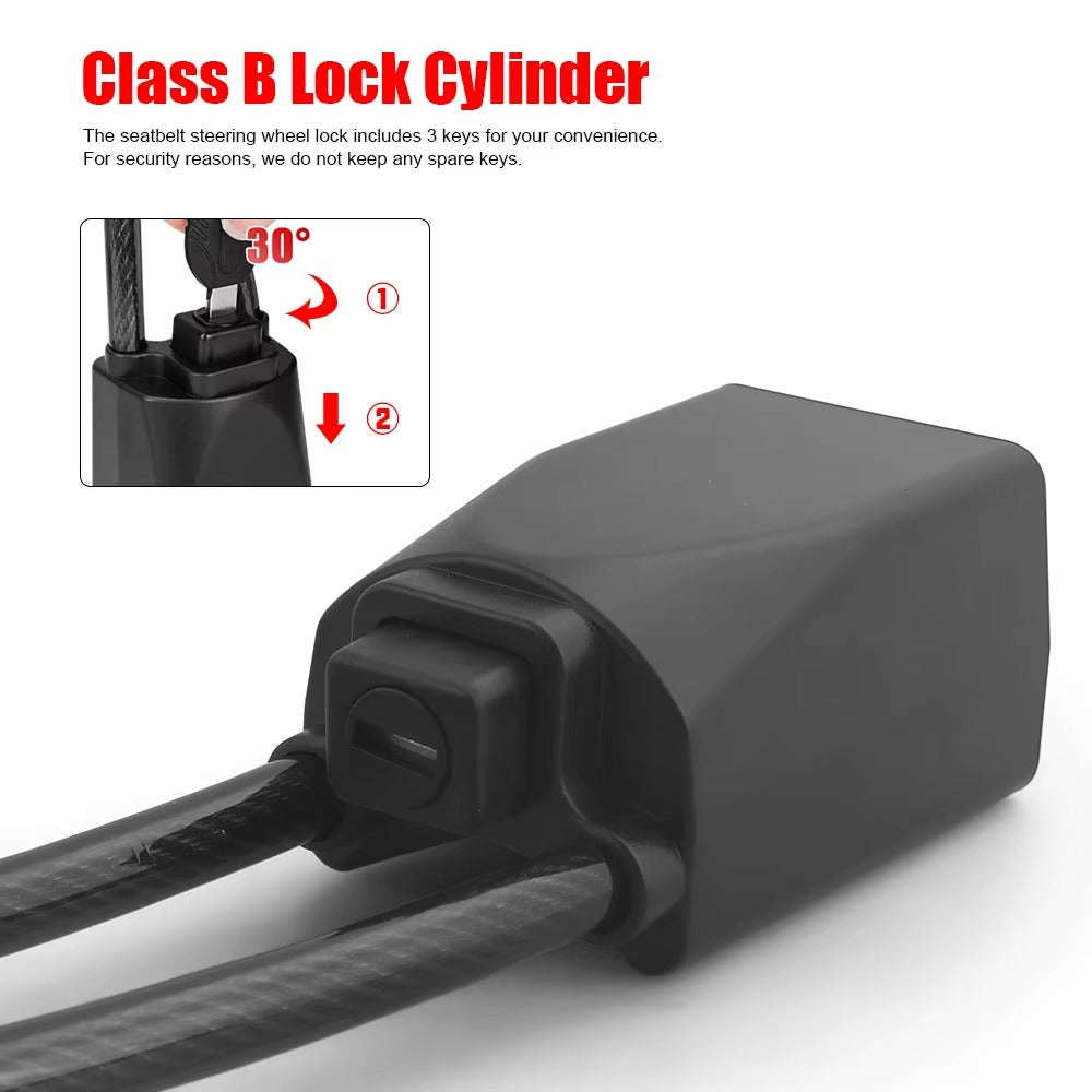 Car Steering Wheel Lock Seat Belt Lock - Universal Anti Theft Device Car Lock Theft Prevention