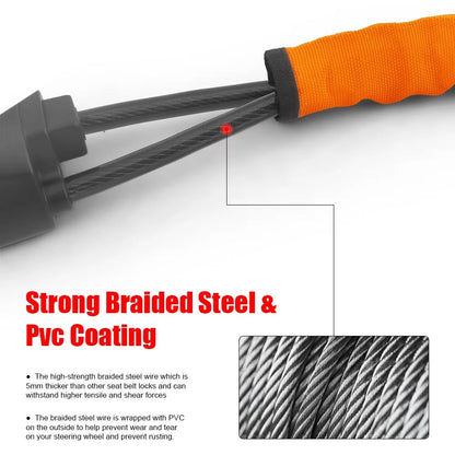 Car Steering Wheel Lock Seat Belt Lock - Universal Anti Theft Device Car Lock Theft Prevention