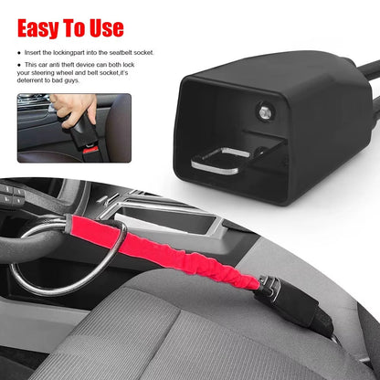 Car Steering Wheel Lock Seat Belt Lock - Universal Anti Theft Device Car Lock Theft Prevention