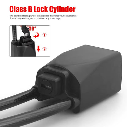 Car Steering Wheel Lock Seat Belt Lock - Universal Anti Theft Device Car Lock Theft Prevention