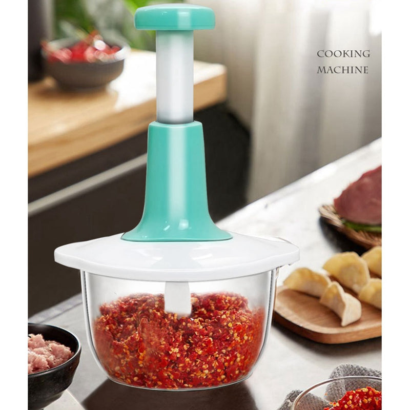 Manual Chopper 1500ML Vegetable Cutter with 3 stainless steel blades