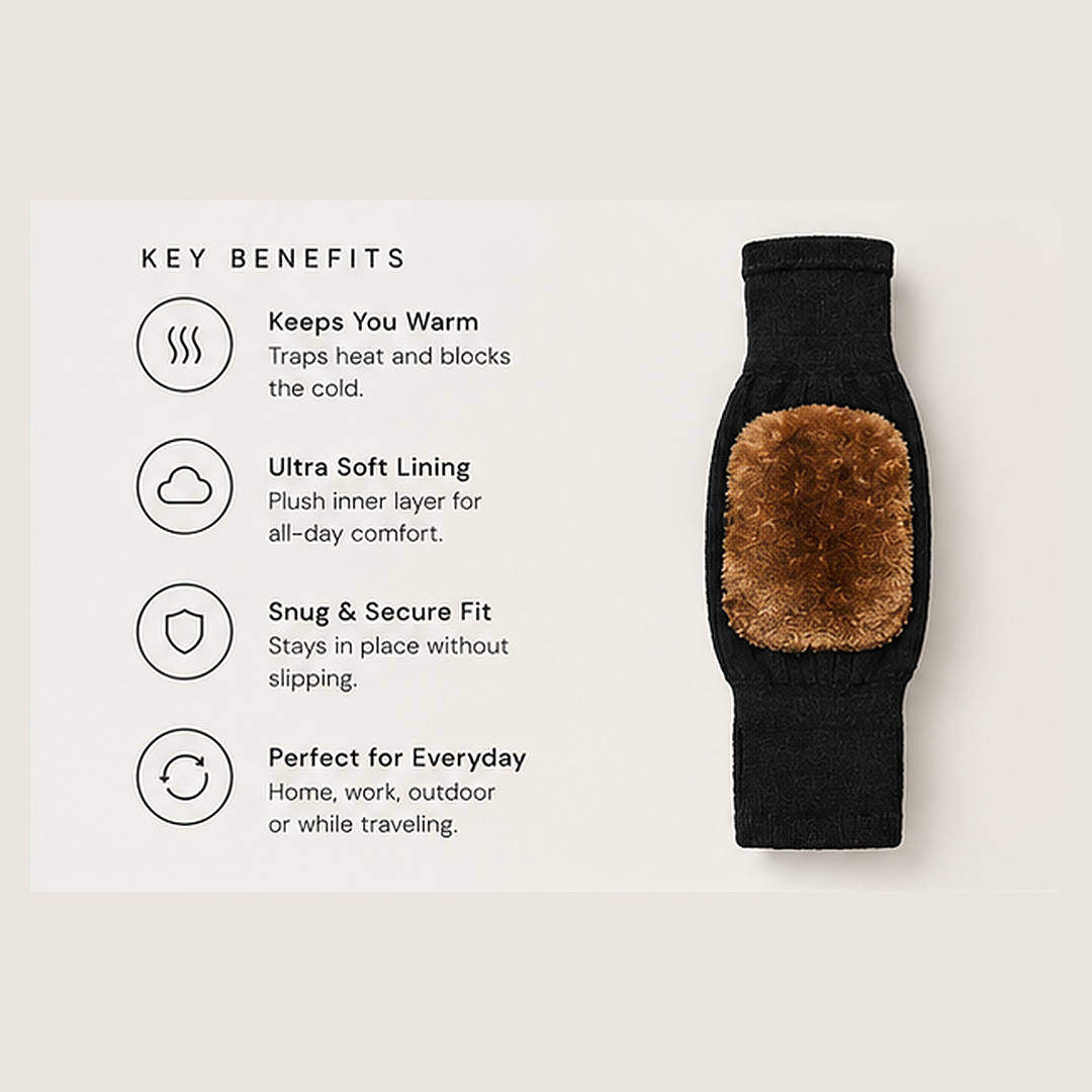 CozyKnee Thermal Knee Warmers - Wool Material (1-Pair)