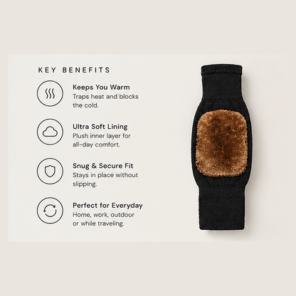 CozyKnee Thermal Knee Warmers - Wool Material (1-Pair)